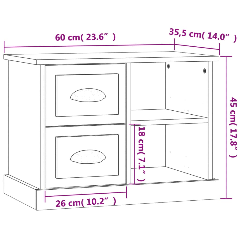 Nachttisch Sonoma-Eiche 60x35,5x45 cm