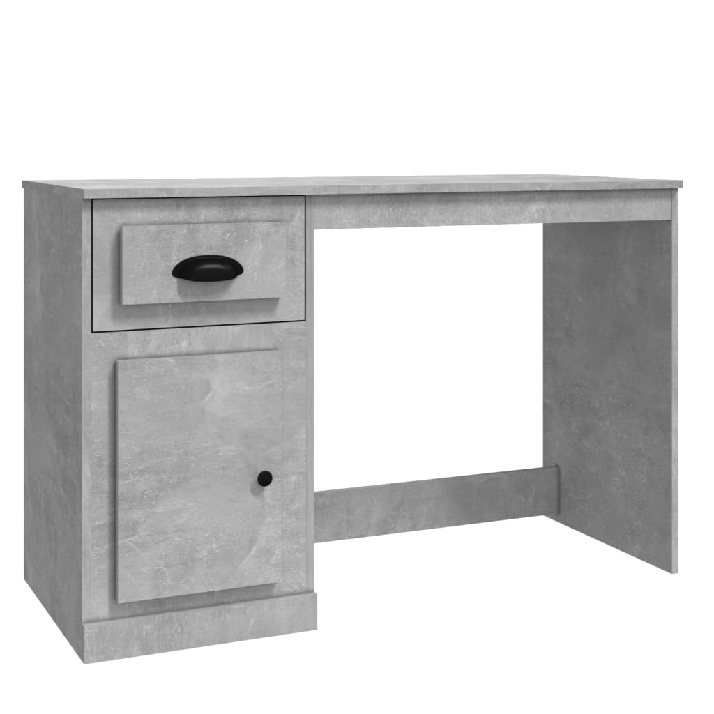 Desk with drawer concrete gray 115x50x75 cm made of wood
