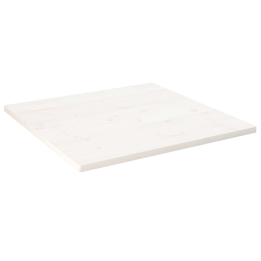 Table top white 80x80x2.5 cm solid pine square