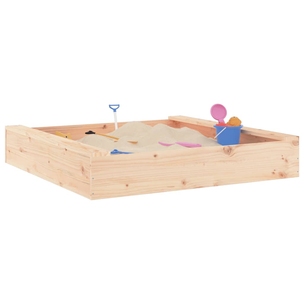 Sandpit with seats square solid pine wood