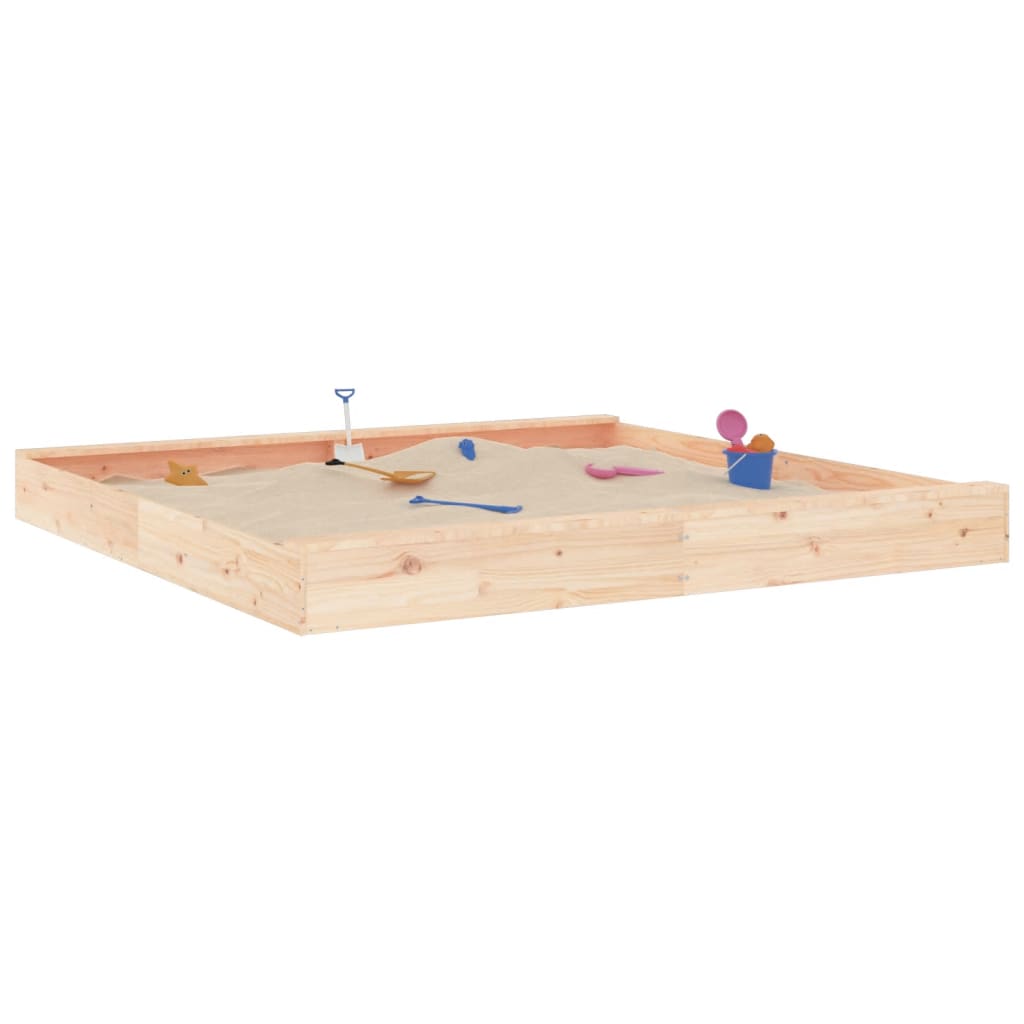 Sandpit with seats square solid pine wood