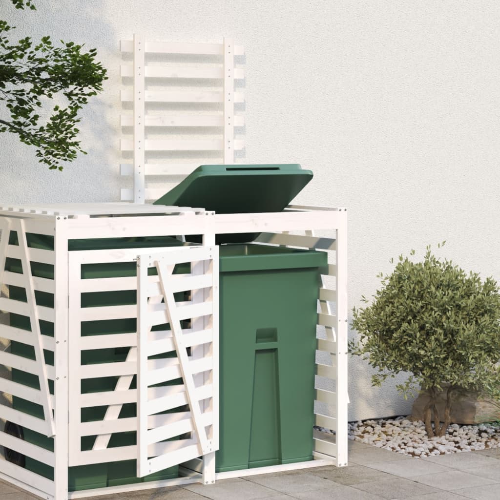 Extension for garbage can box white solid pine wood