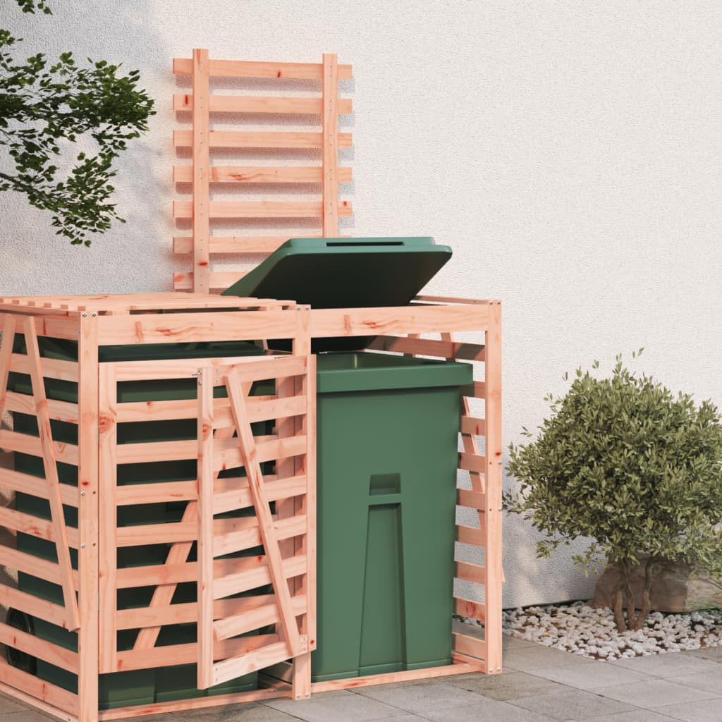 Extension for garbage can box made of solid Douglas fir wood