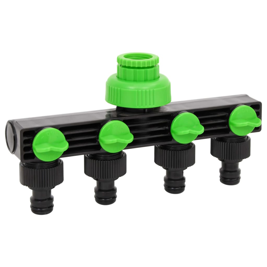 4-way tap connector green and black 19.5x6x11 cm ABS &amp; PP