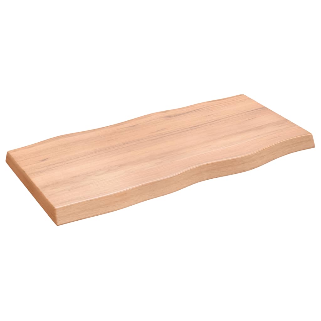 Table top 100x50x6 cm solid oak wood treated tree edge