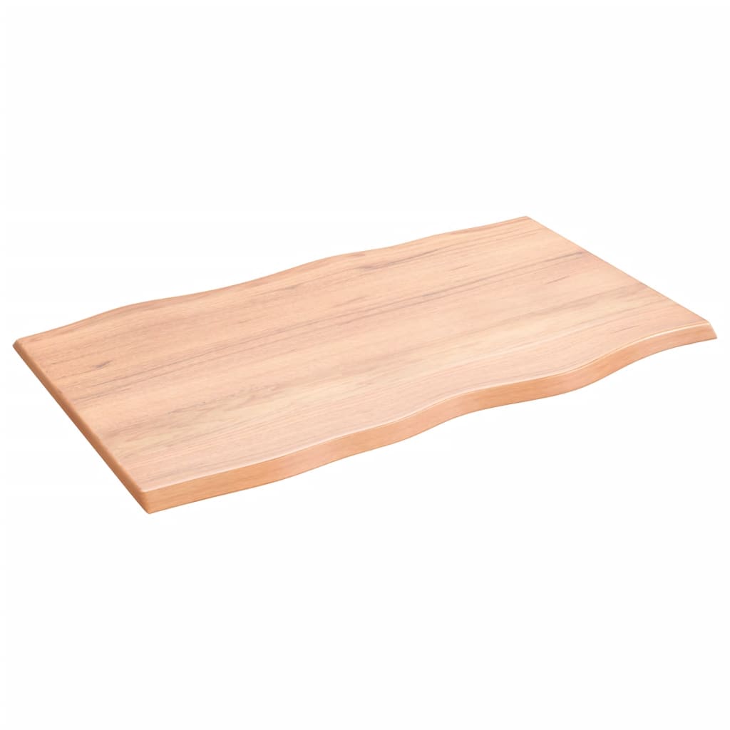 Table top 100x60x2 cm solid oak wood treated tree edge