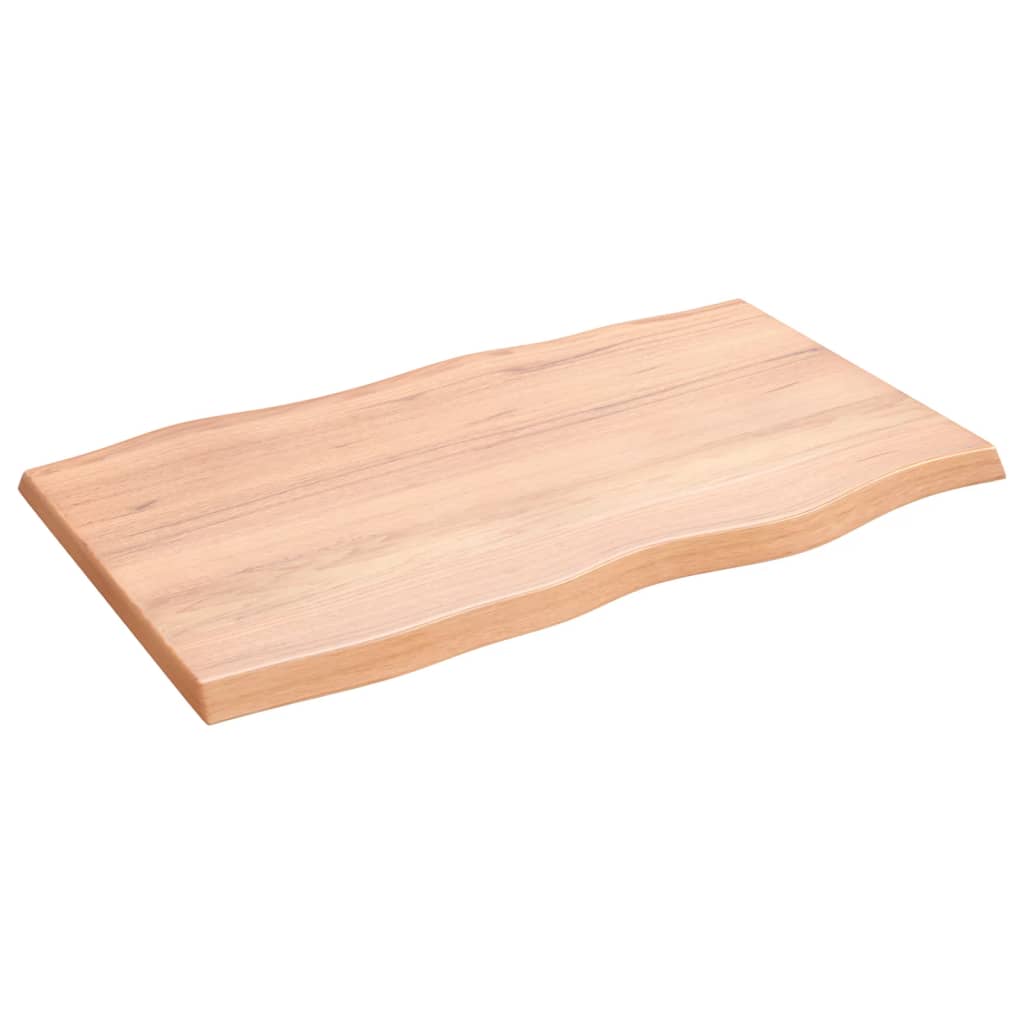 Table top 100x60x4 cm solid oak wood treated tree edge