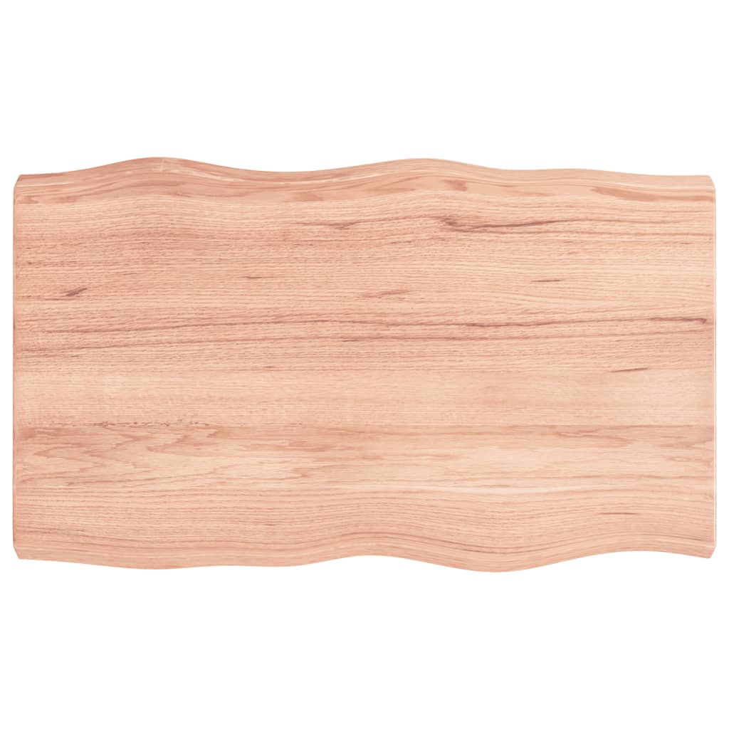 Table top 100x60x6 cm solid oak wood treated tree edge