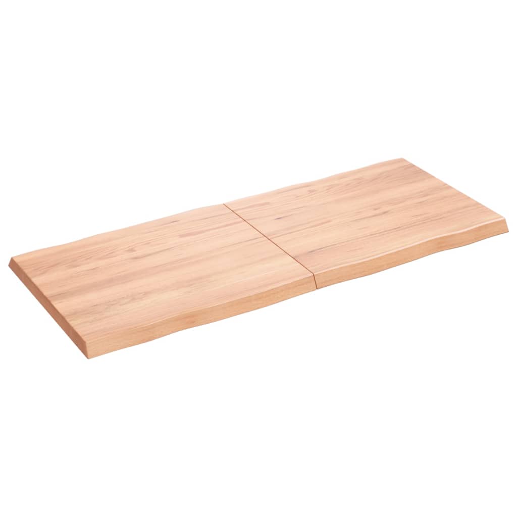 Table top 120x50x4 cm solid oak wood treated tree edge