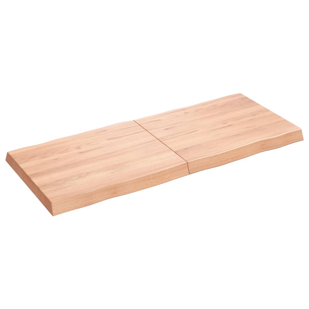 Table top 120x50x6 cm solid oak wood treated tree edge