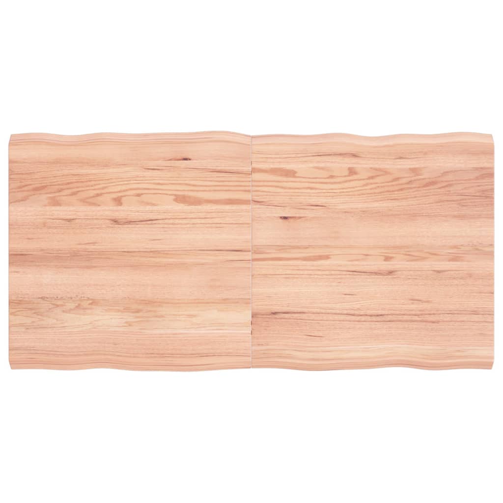 Table top 120x60x4 cm solid oak wood treated tree edge