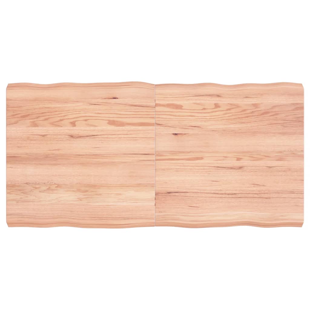 Table top 120x60x6 cm solid oak wood treated tree edge