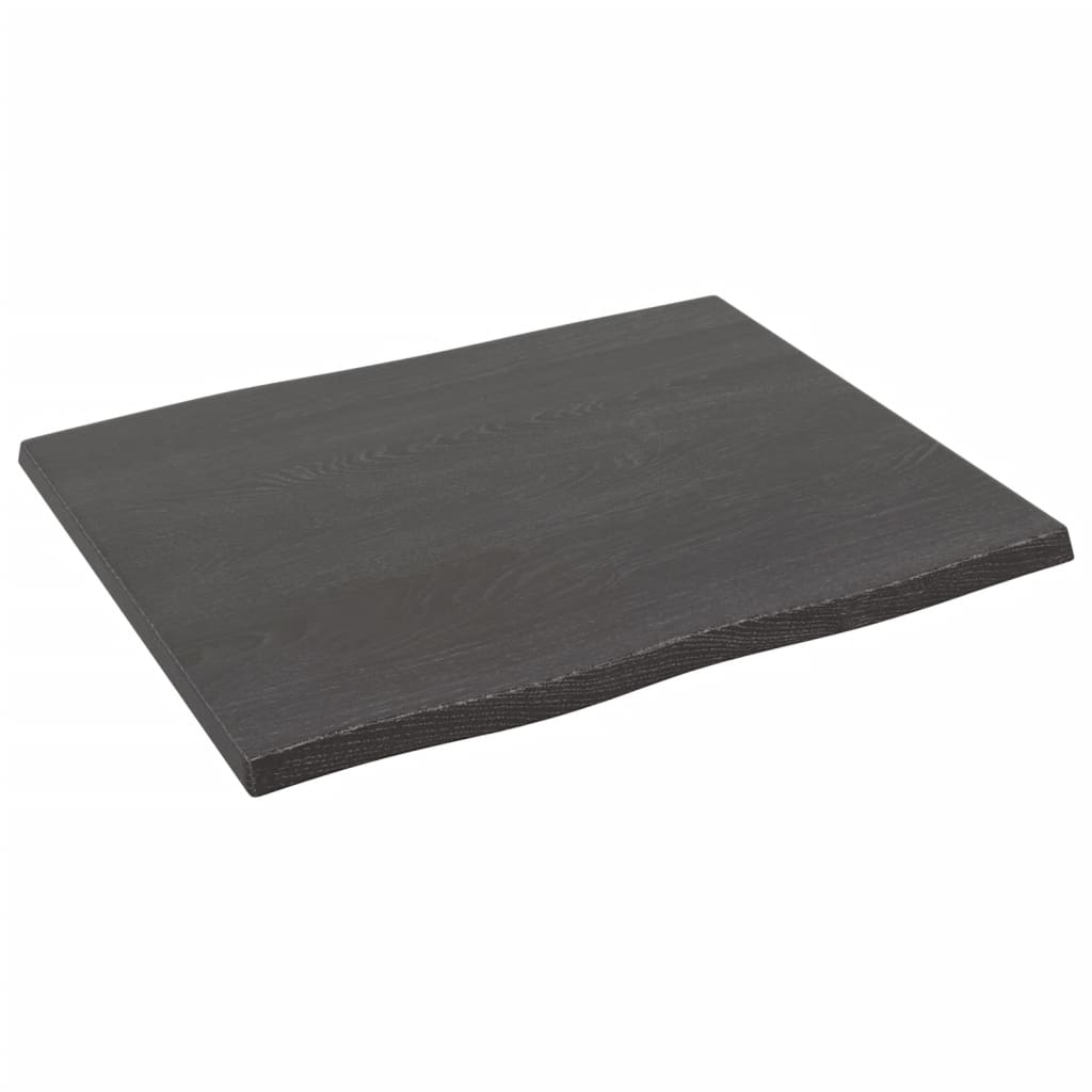 Table top 60x50x2 cm solid oak wood treated tree edge