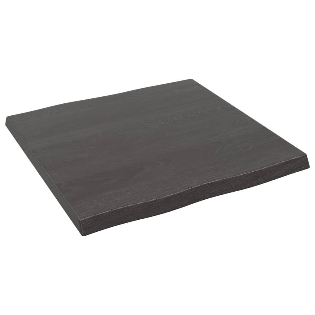 Tischplatte 60x60x4 cm Massivholz Eiche Behandelt Baumkante