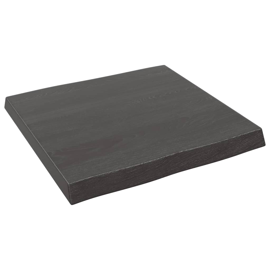 Tischplatte 60x60x6 cm Massivholz Eiche Behandelt Baumkante