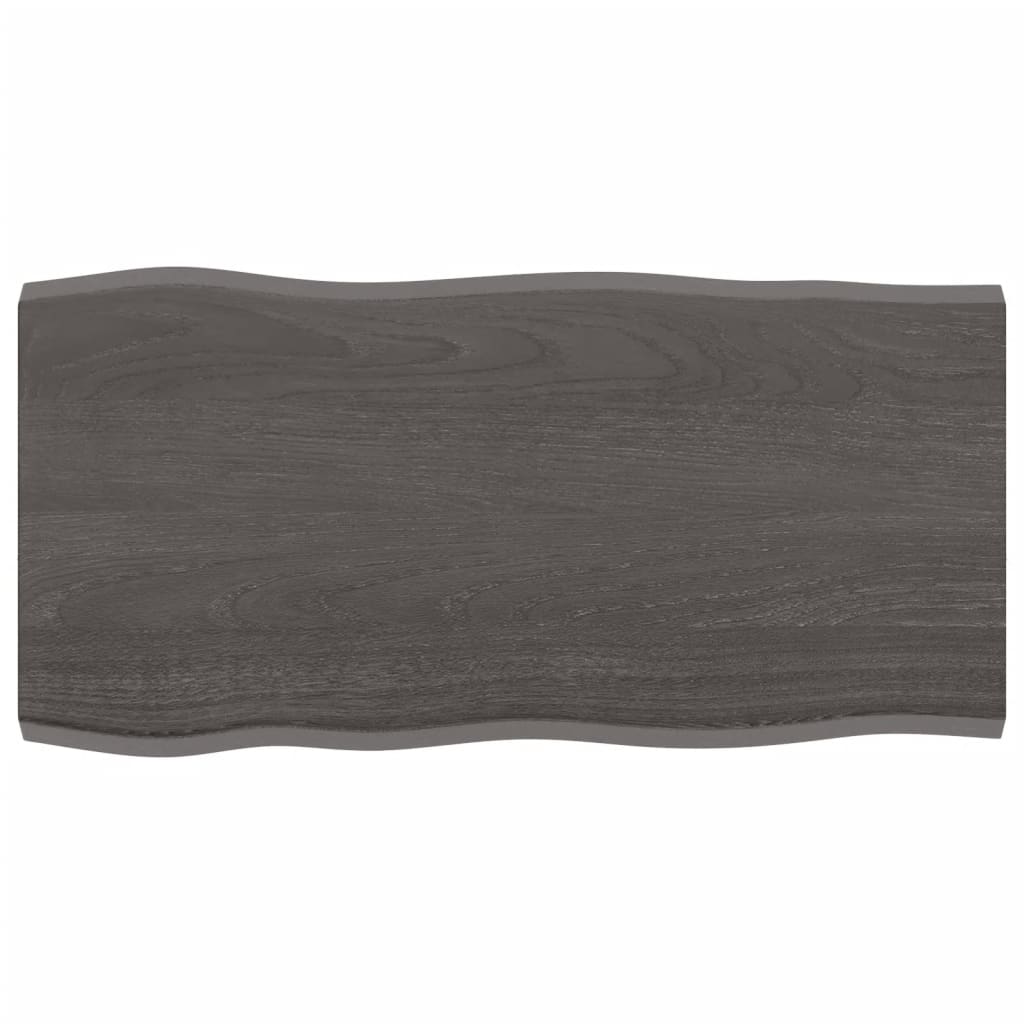 Table top 80x40x2 cm solid oak wood treated tree edge
