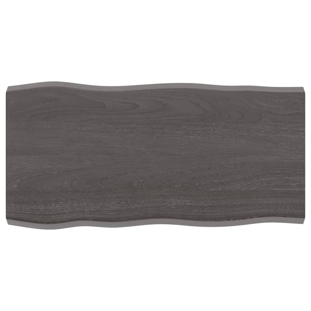 Table top 80x40x4 cm solid oak wood treated tree edge