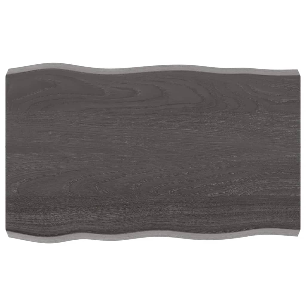 Table top 80x50x6 cm solid oak wood treated tree edge