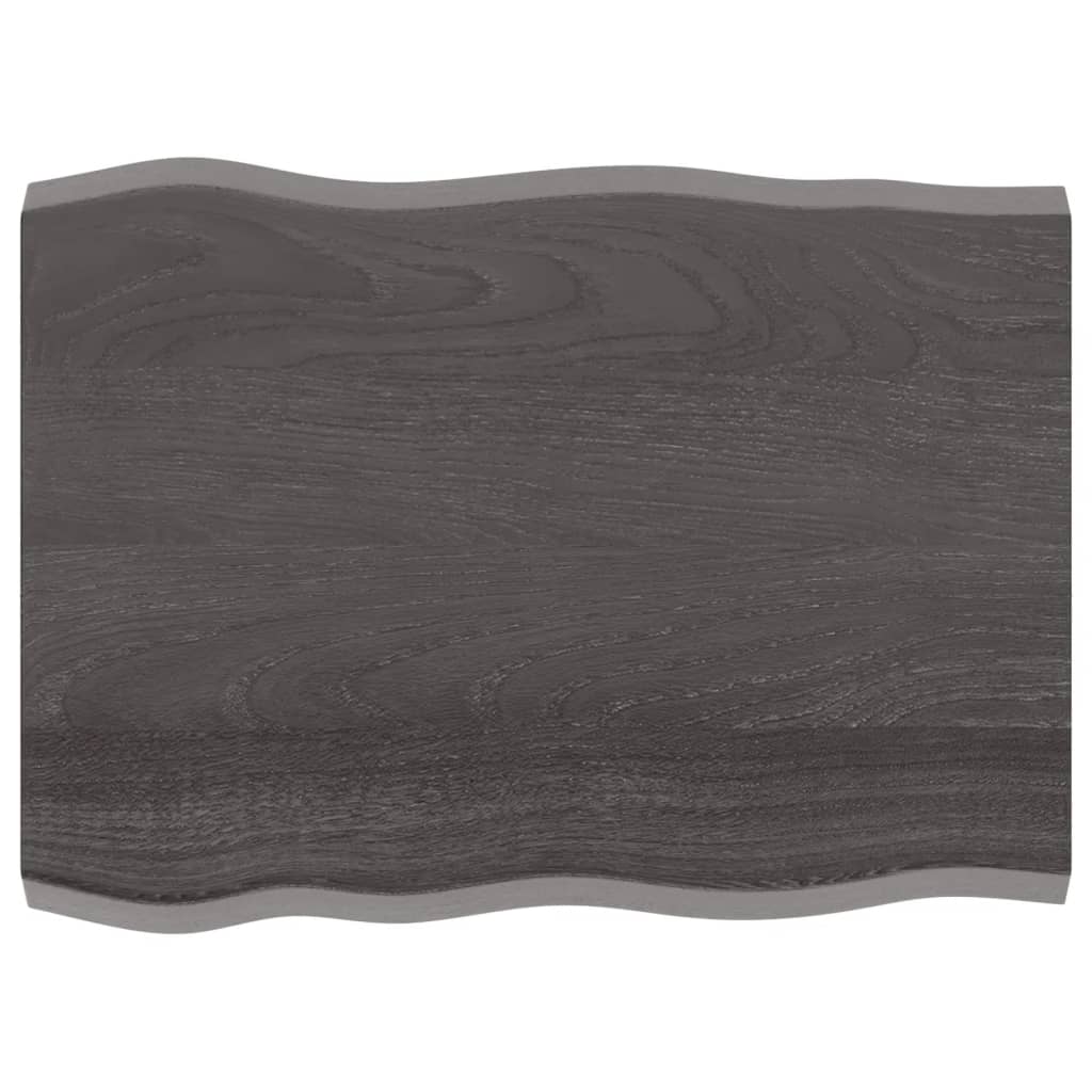 Table top 80x60x4 cm solid oak wood treated tree edge