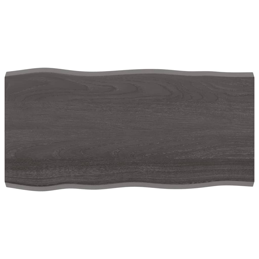 Table top 100x50x4 cm solid oak wood treated tree edge