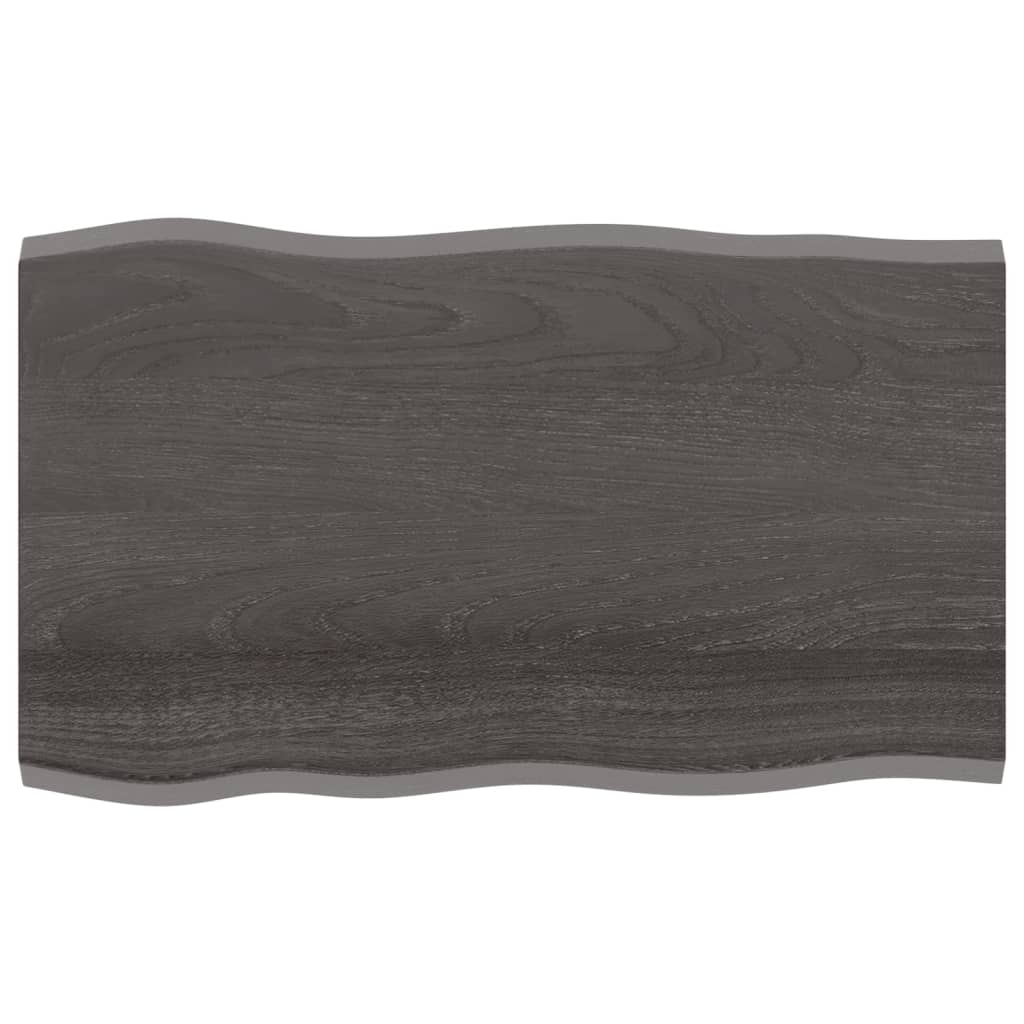 Table top 100x60x2 cm solid oak wood treated tree edge