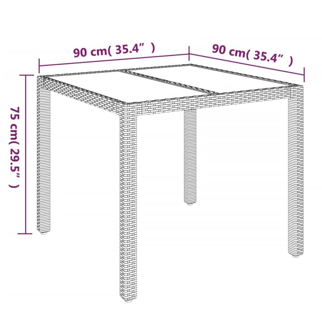 5 pcs. Garden Dining Set with Cushions Gray Poly Rattan