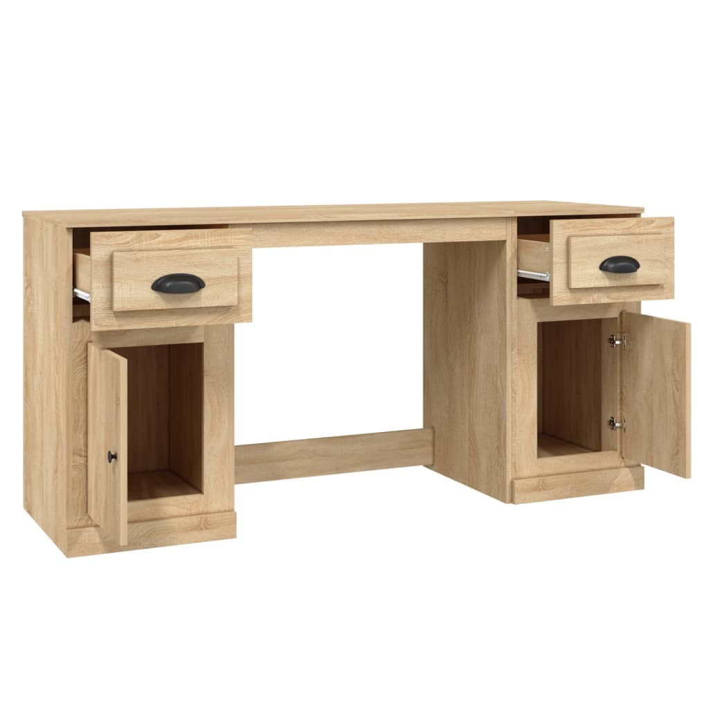 Schreibtisch mit Stauraum Sonoma-Eiche Holzwerkstoff