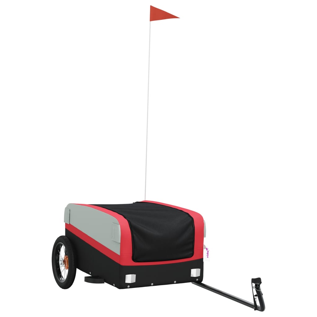 Cargo trailer for bicycle black and red 30 kg iron