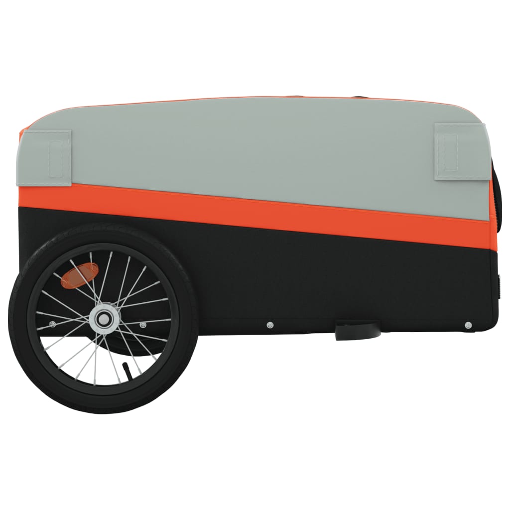 Bicycle trailer black and orange 45 kg iron