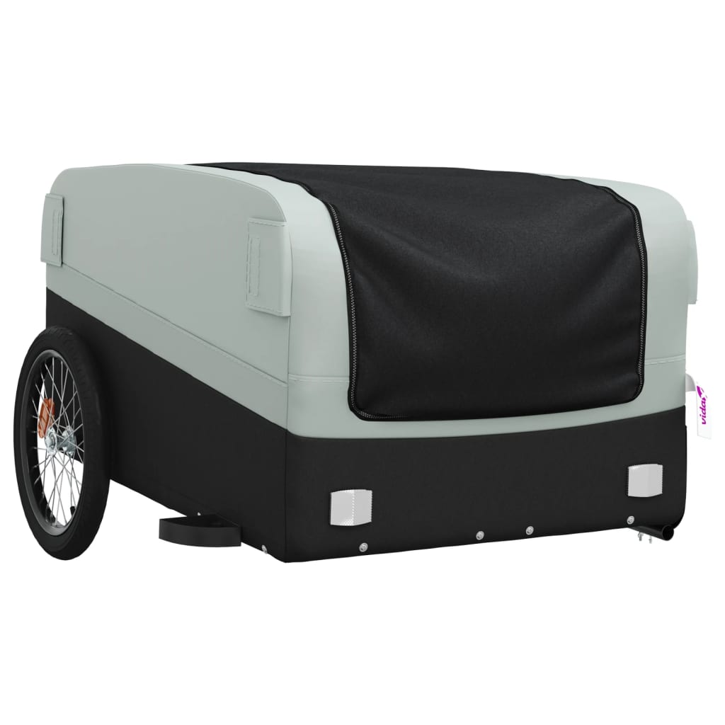 Bicycle trailer black and gray 45 kg iron