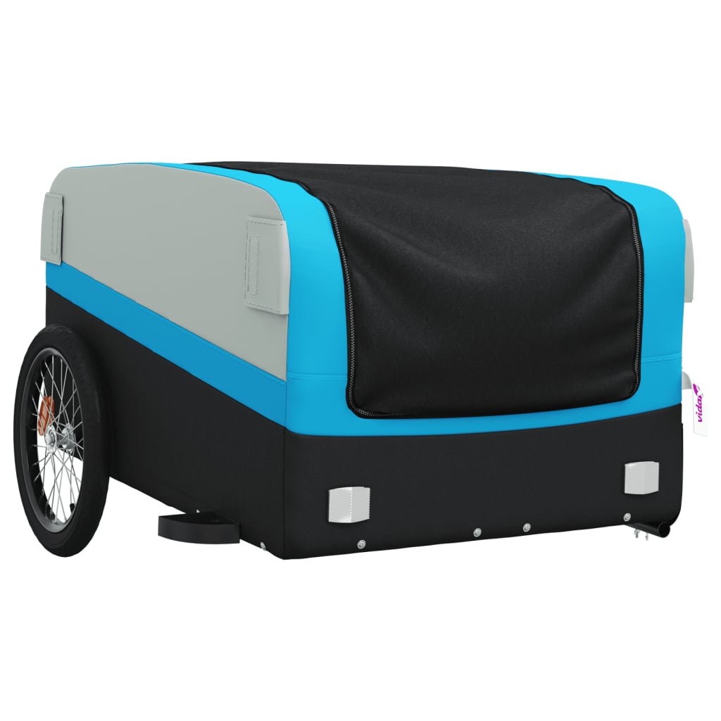 Bicycle trailer black and blue 45 kg iron