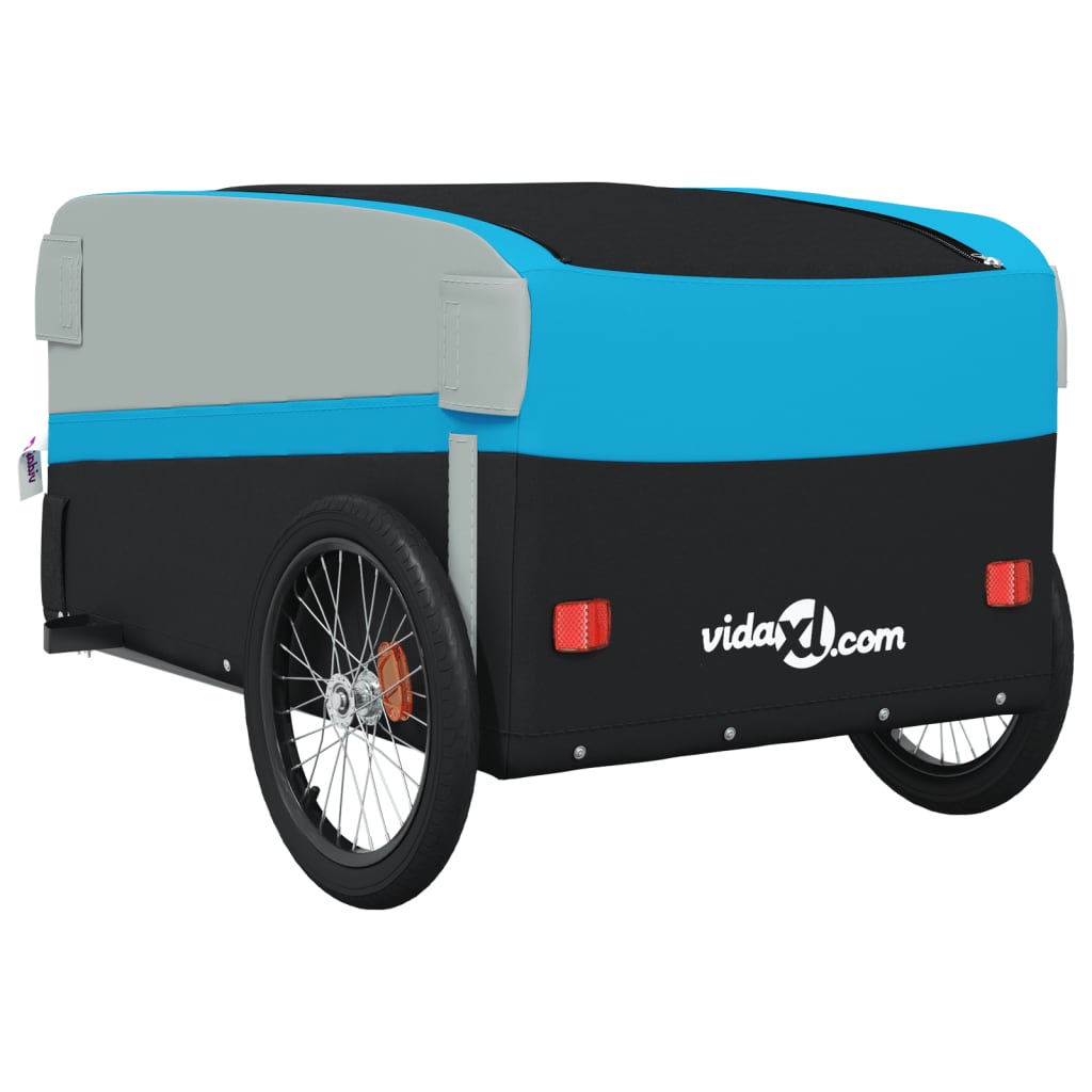 Bicycle trailer black and blue 45 kg iron