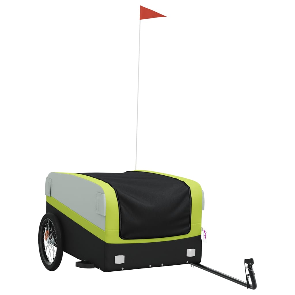 Cargo trailer for bicycle black and green 45 kg iron