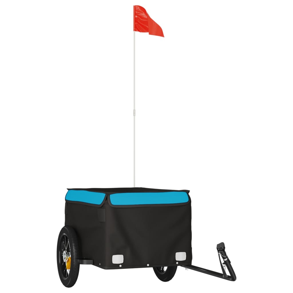 Cargo trailer for bicycle black and blue 30 kg iron