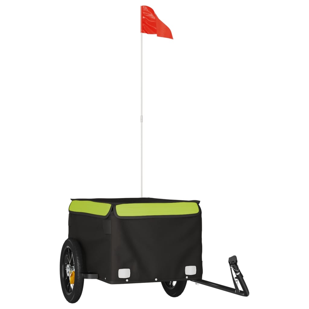 Cargo trailer for bicycle black and green 30 kg iron