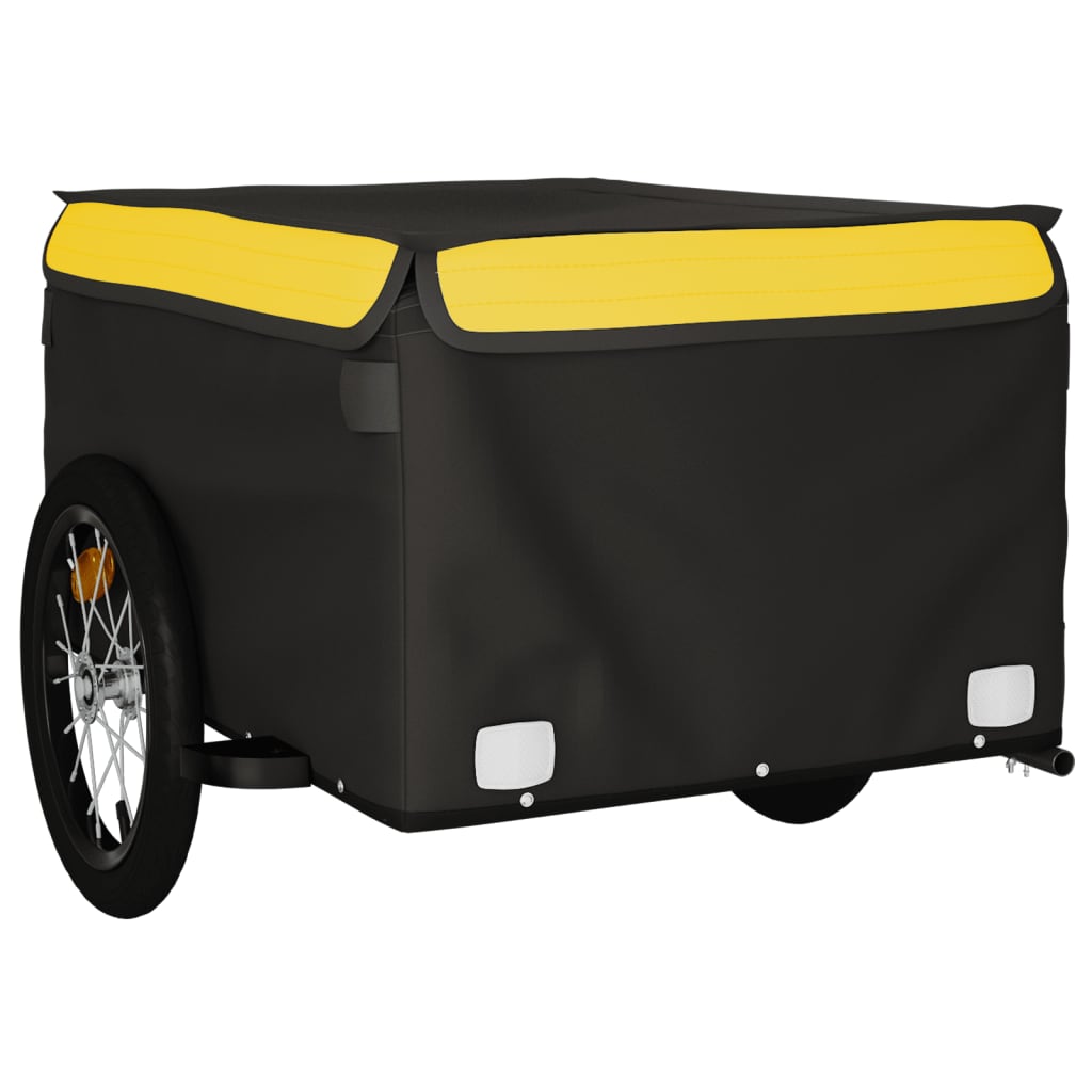 Cargo trailer for bicycle black and yellow 45 kg iron