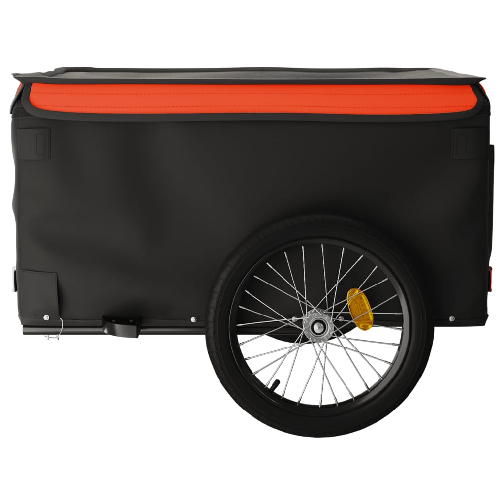 Lastenanhänger Schwarz und Orange 45 kg Eisen