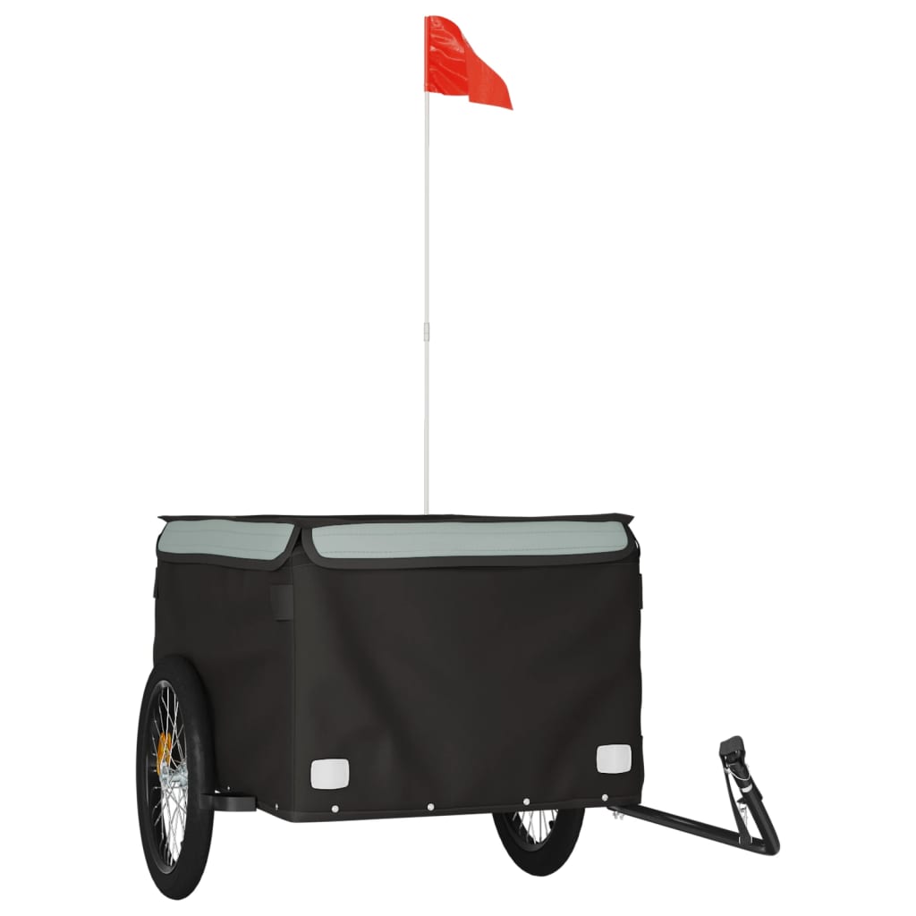 Cargo trailer for bicycle black and gray 45 kg iron