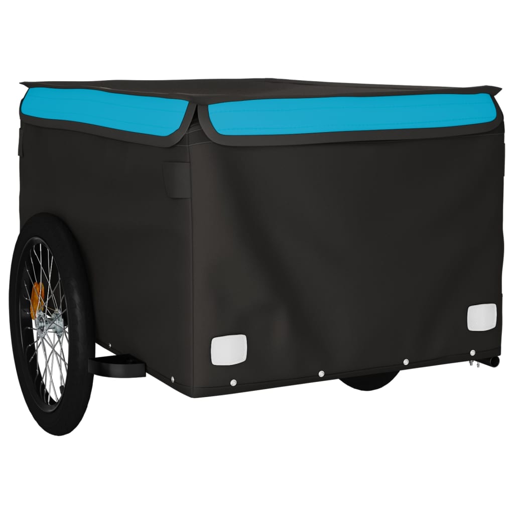 Cargo trailer for bicycle black and blue 45 kg iron