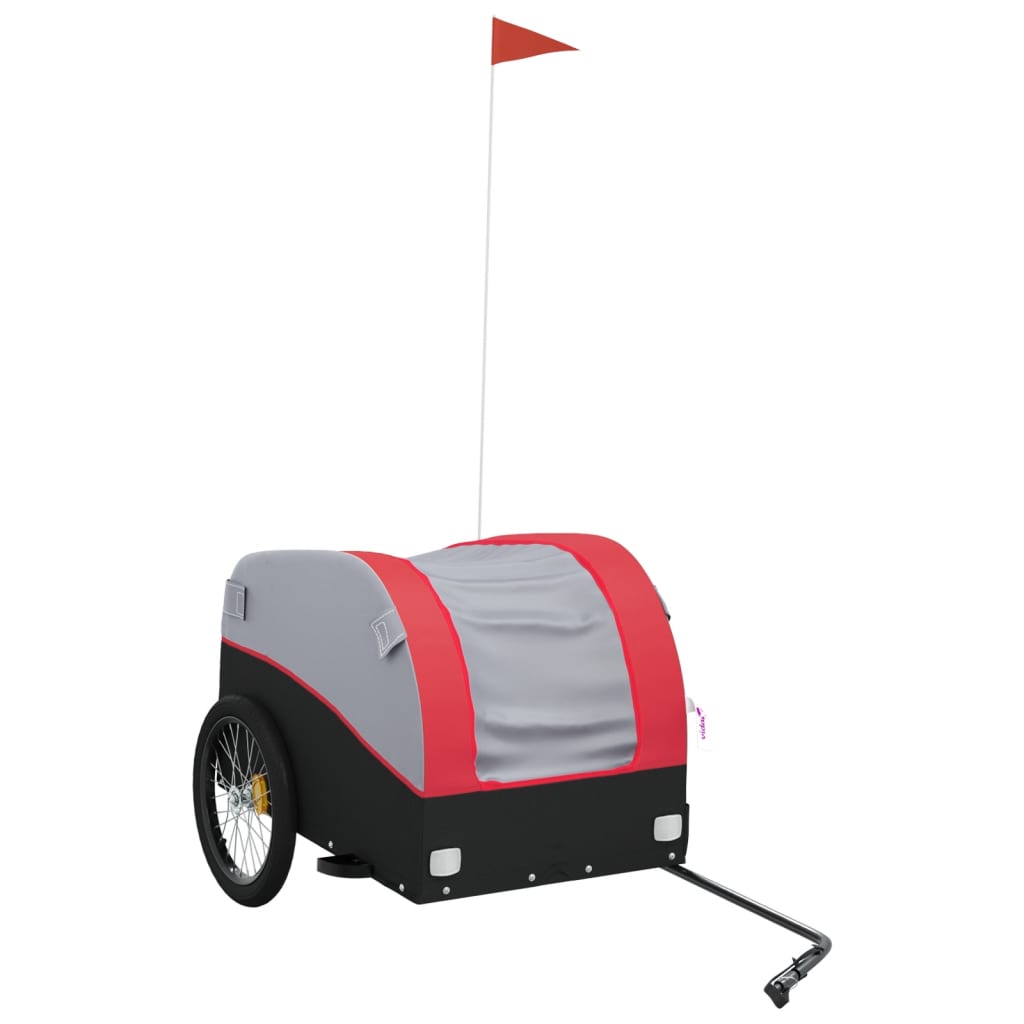 Cargo trailer for bicycle black and red 45 kg iron