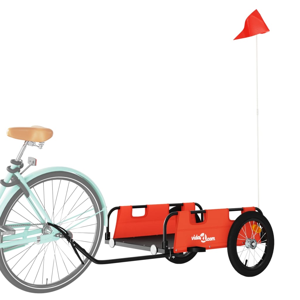 Bicycle trailer orange Oxford fabric and iron