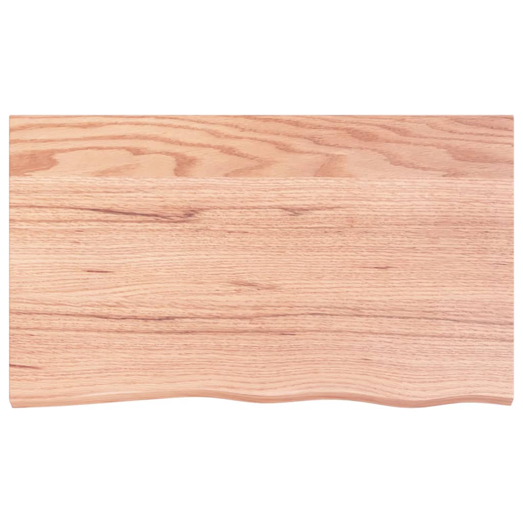 Vanity top light brown 100x60x4 cm treated solid wood