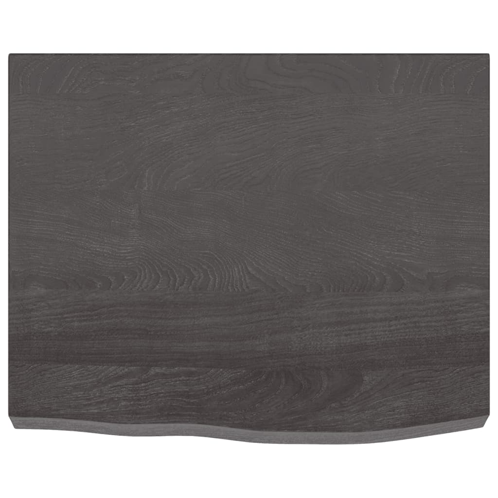 Waschtischplatte Dunkelgrau 60x50x6 cm Massivholz Behandelt