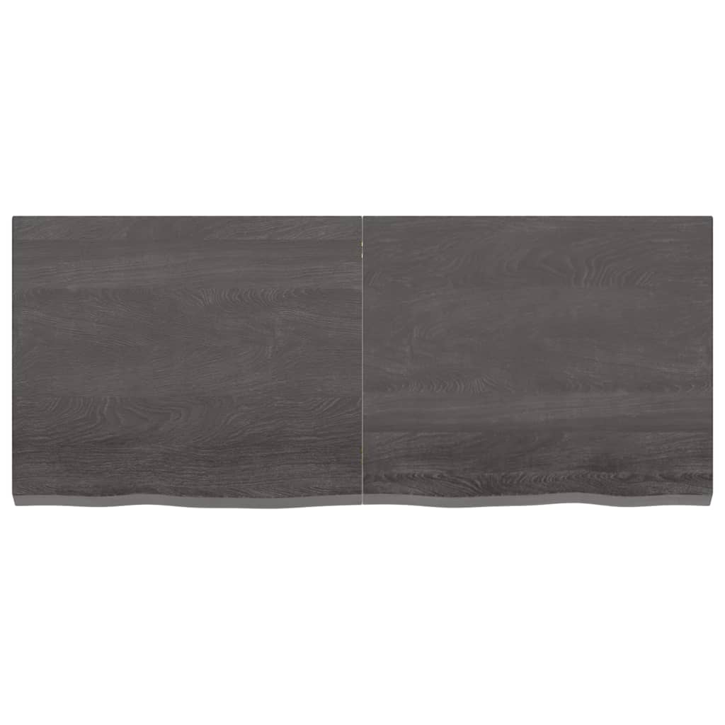 Vanity top dark gray 120x50x4 cm treated solid wood