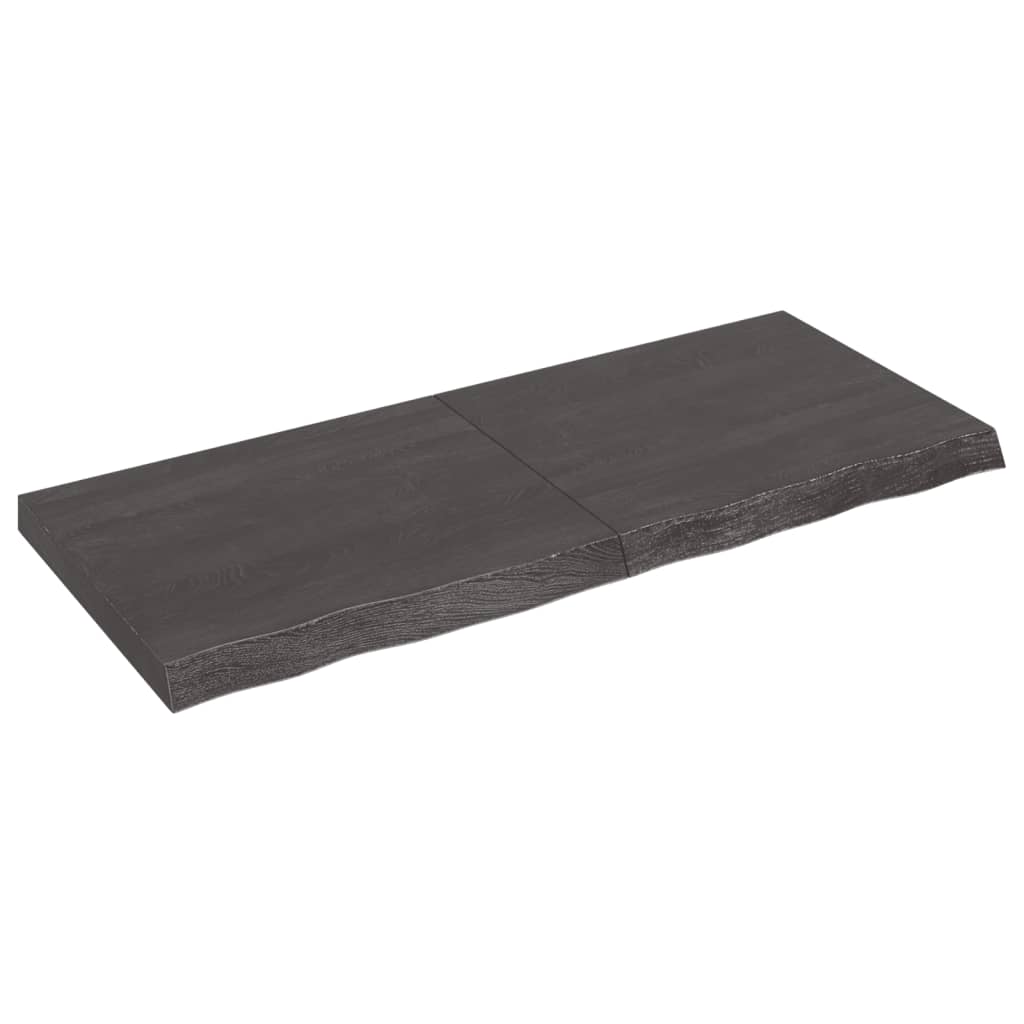 Vanity top dark gray 120x50x6 cm treated solid wood