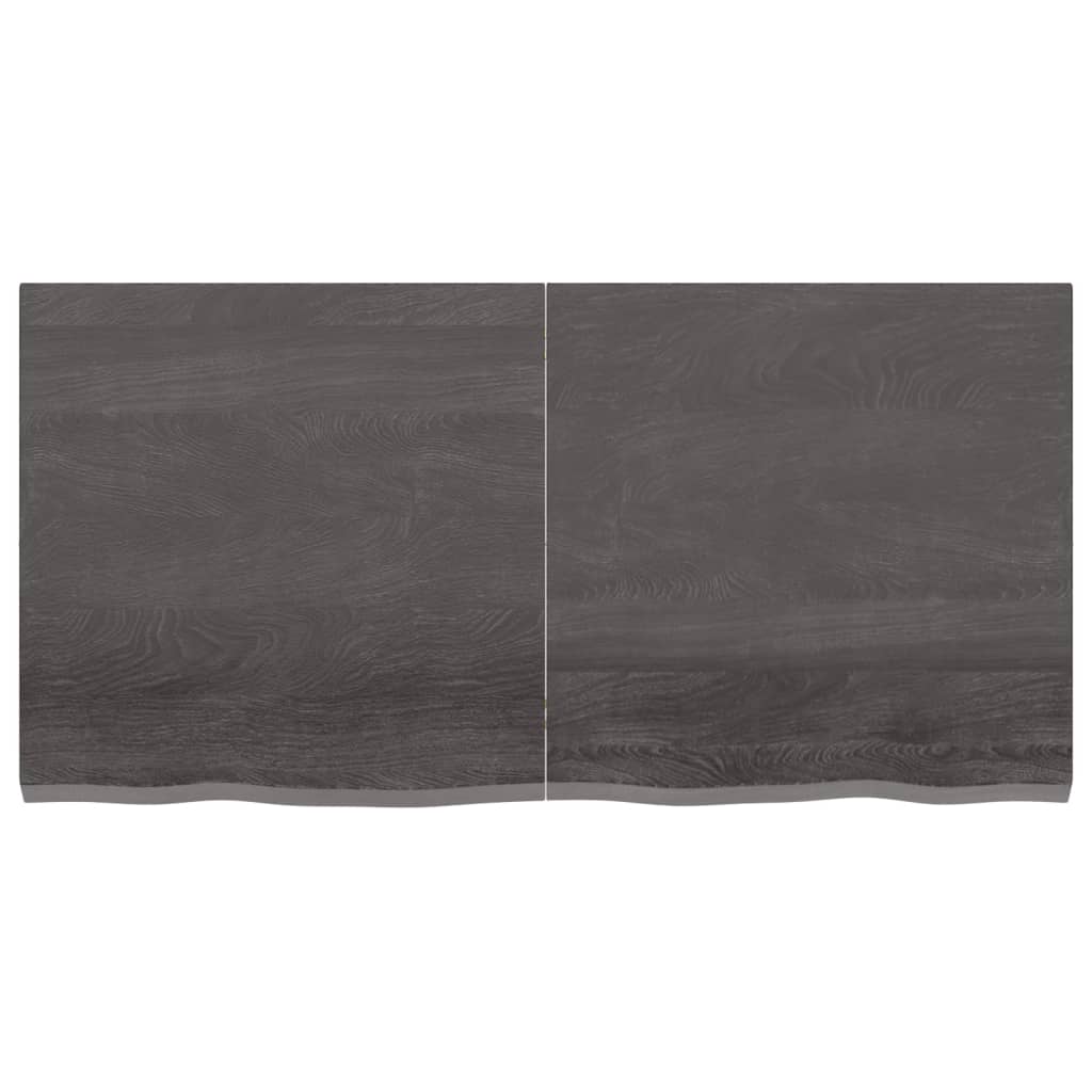 Vanity top dark gray 120x60x4 cm treated solid wood
