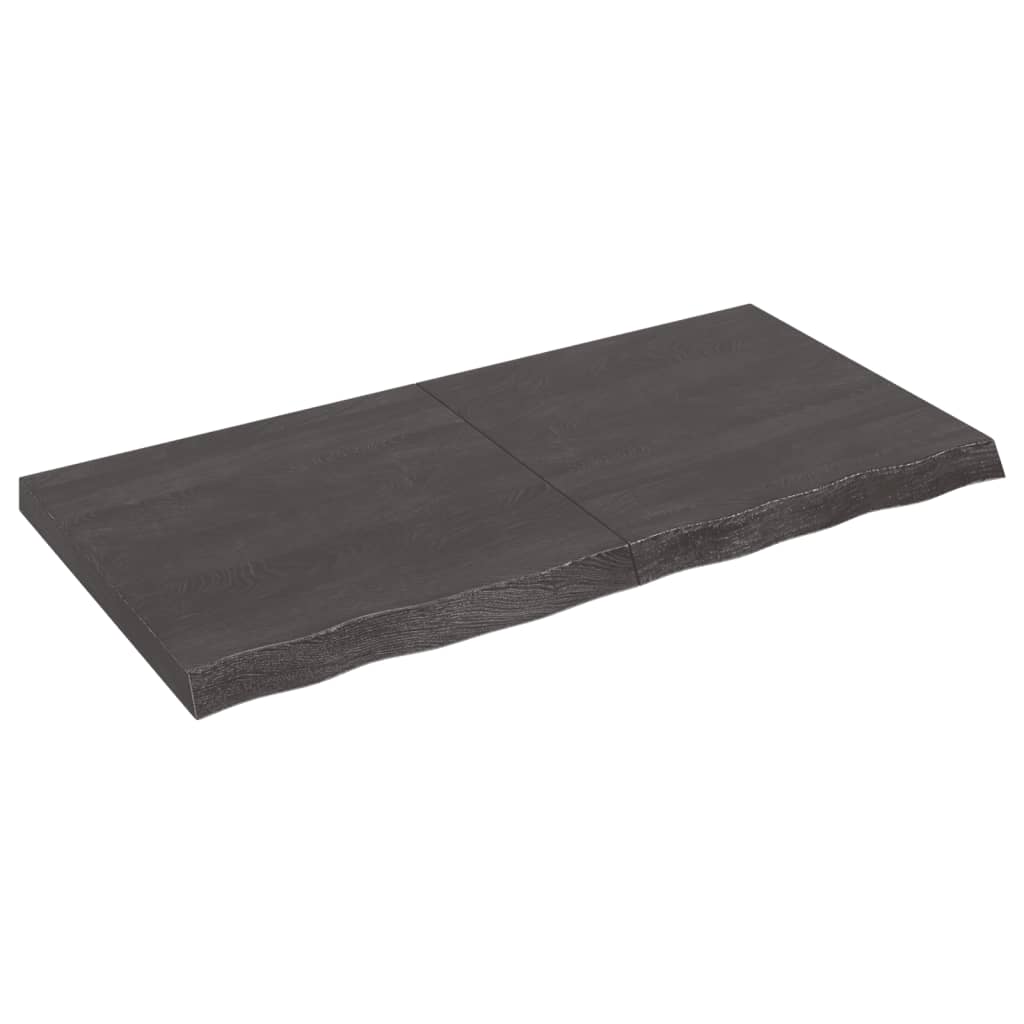 Vanity top dark gray 120x60x6 cm treated solid wood