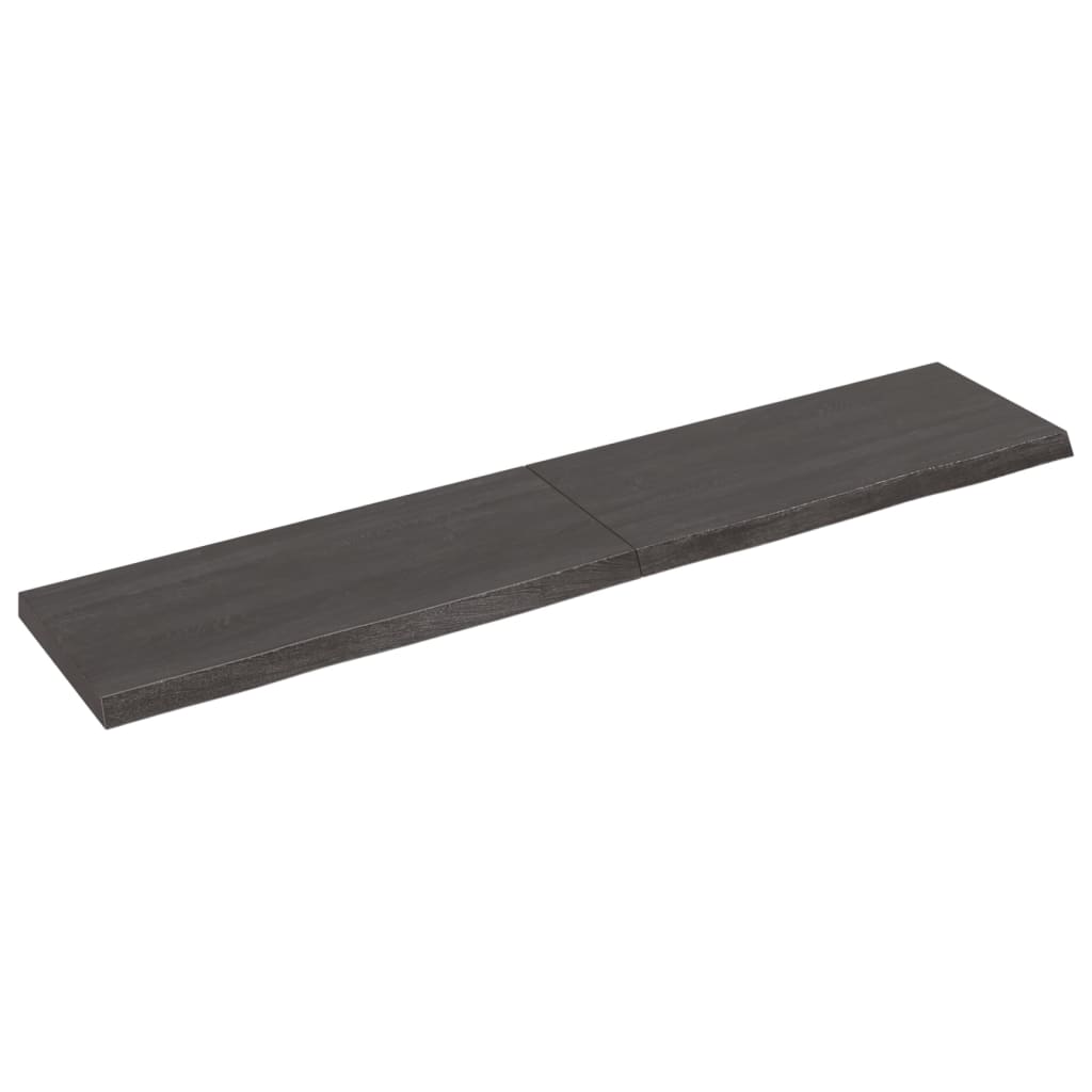 Vanity top dark gray 140x30x4 cm treated solid wood