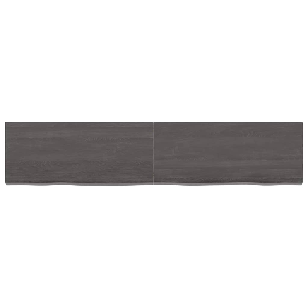 Vanity top dark gray 140x30x4 cm treated solid wood