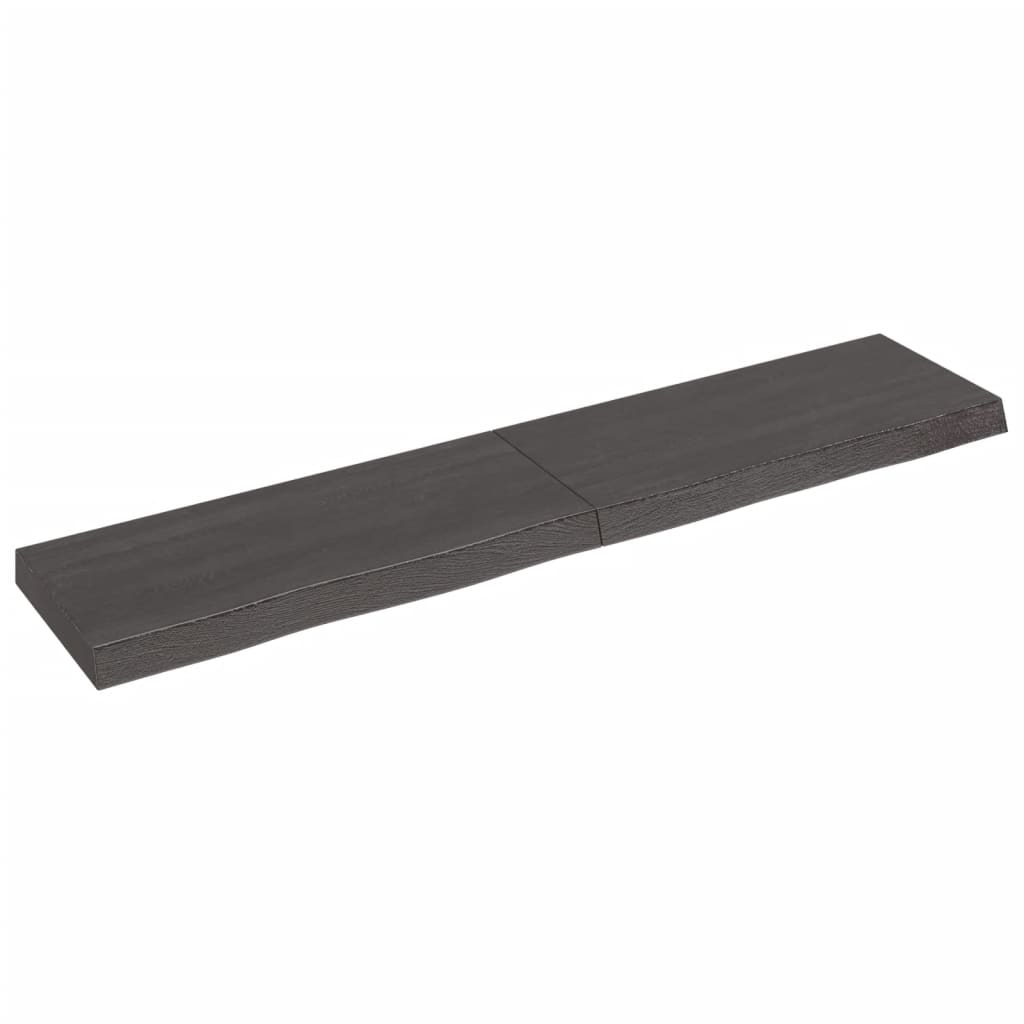 Vanity top dark gray 140x30x6 cm treated solid wood